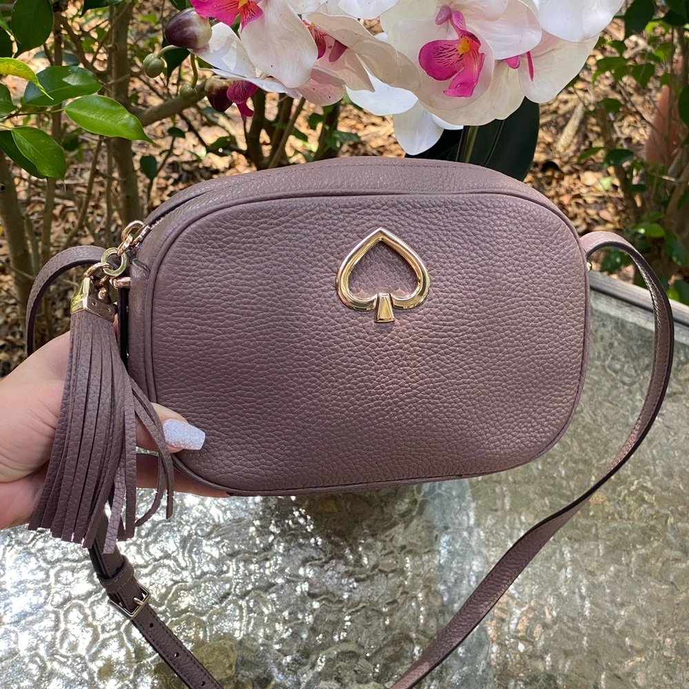 Kate Spade Purple Spade Logo Leather Crossbody - Picture 15 of 16